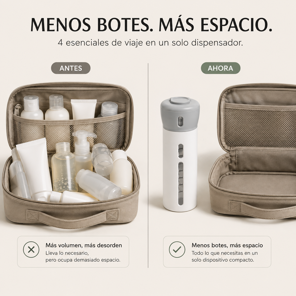 Dispensador de Viaje 4 en 1