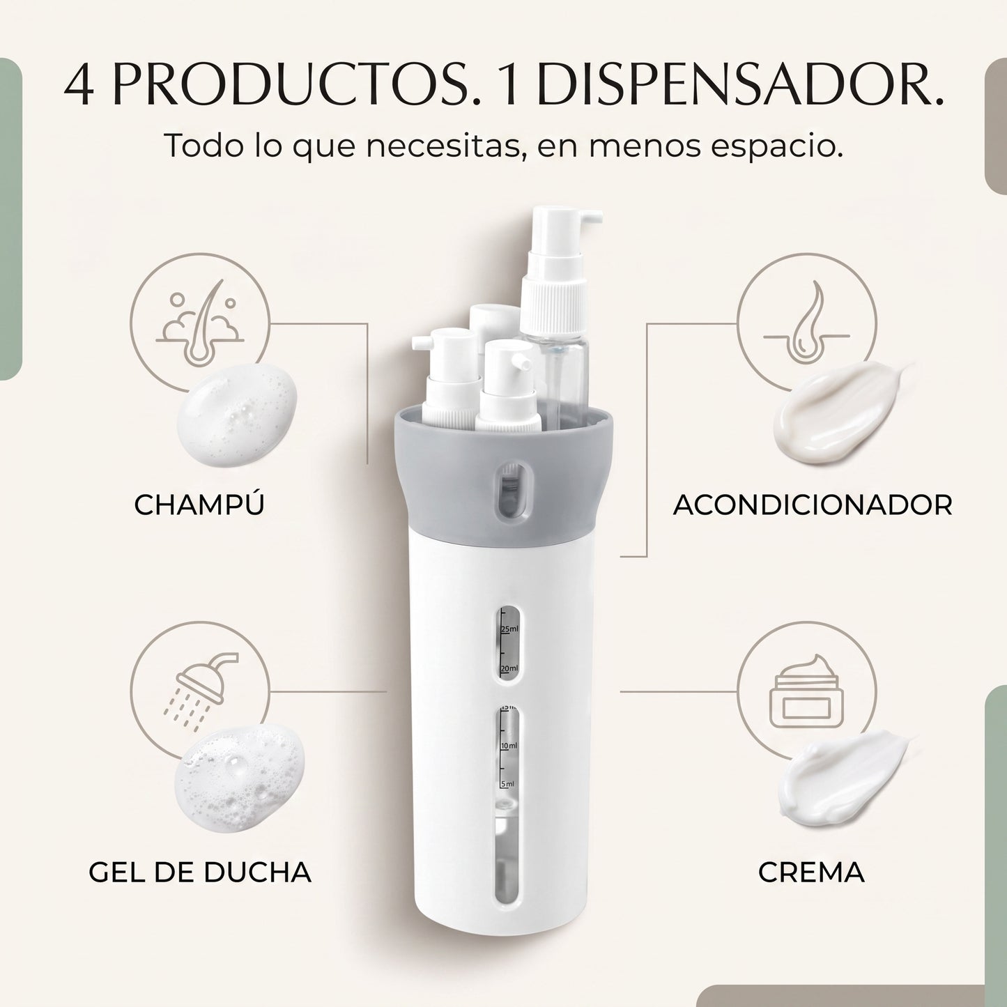 Dispensador de Viaje 4 en 1
